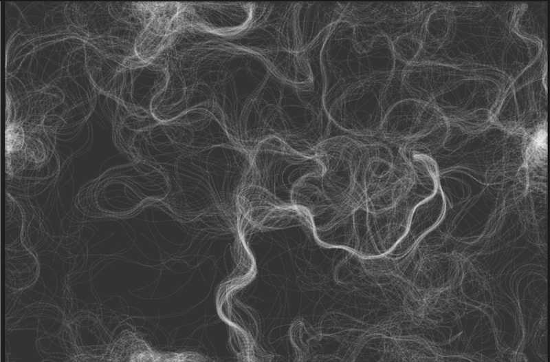 "Perlin Noise flow field" code example